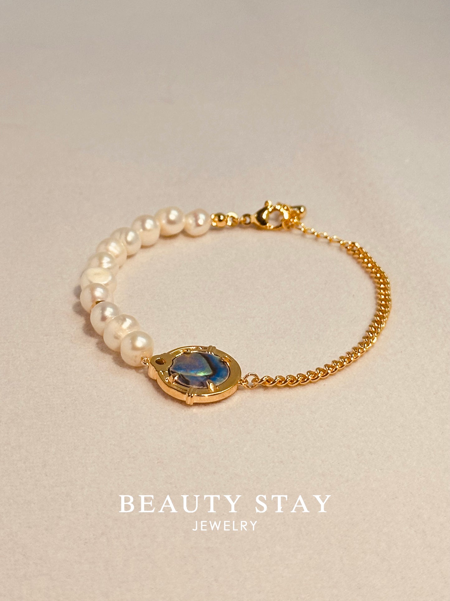 Baroque gold pearl bracelet-Plate