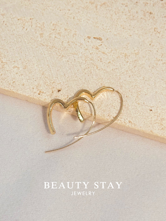 Gold plated versatile earrings-heart