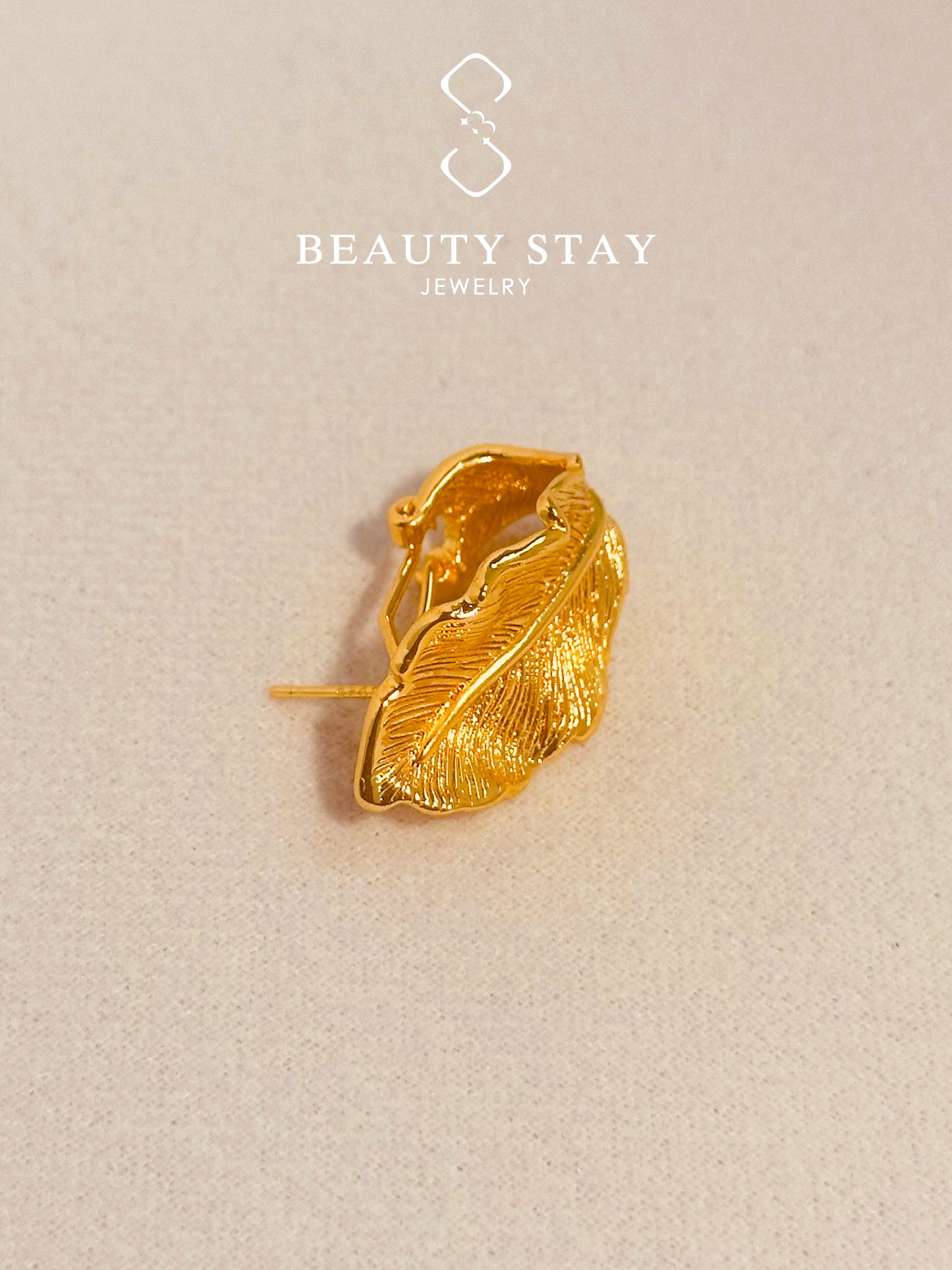 Gold plated versatile earrings-leaf