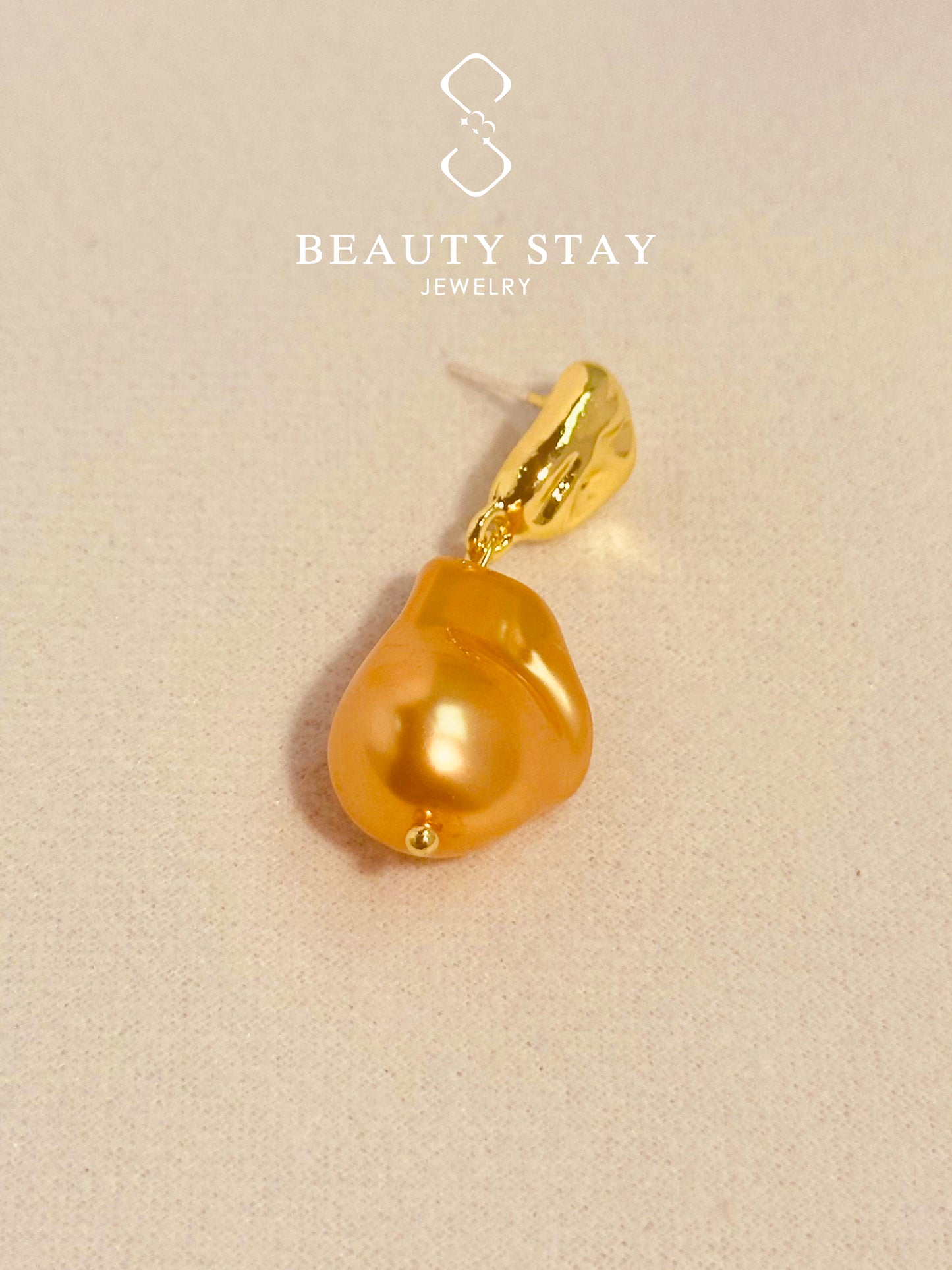 Gold plated versatile earrings-pearl