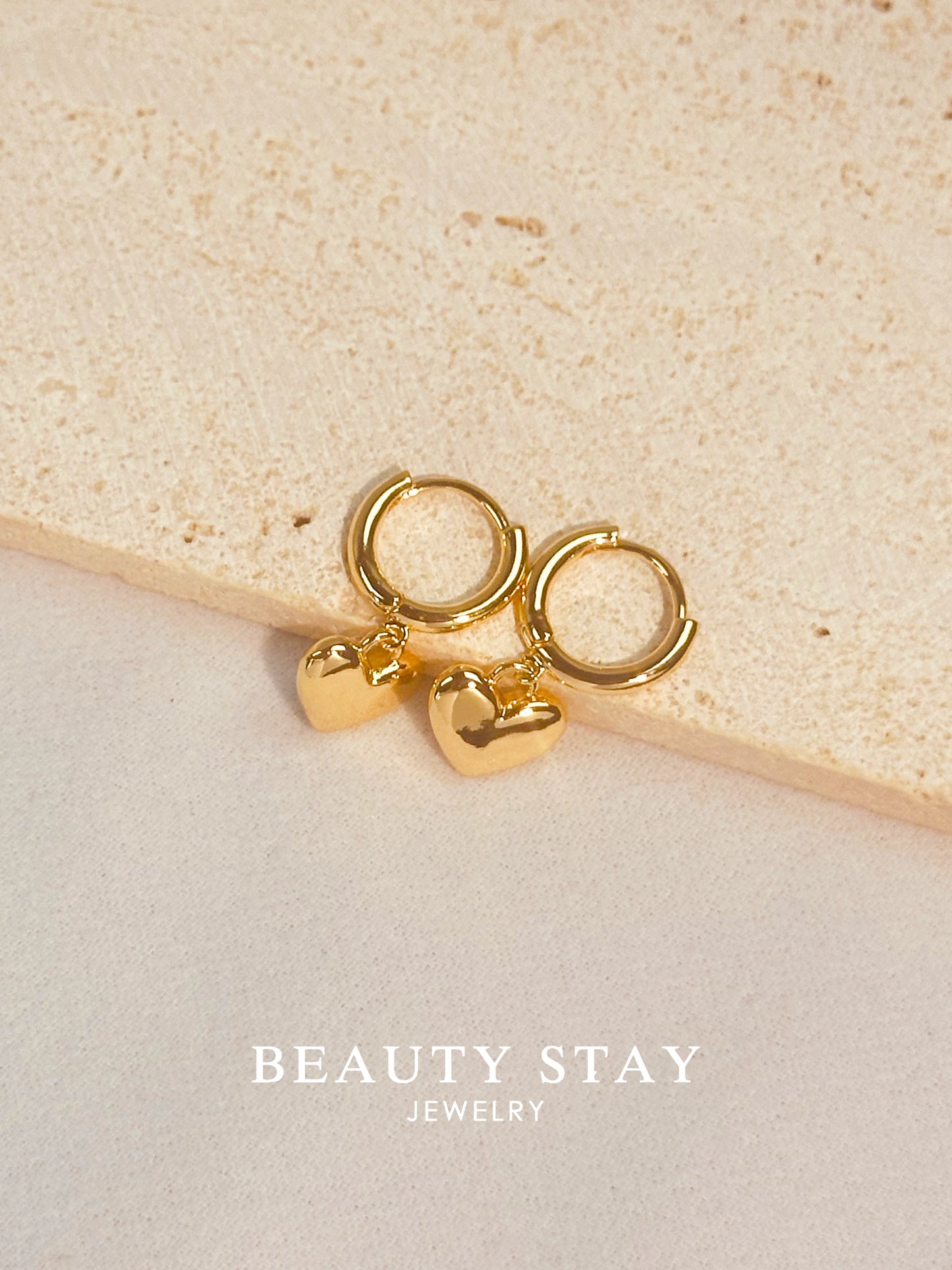 Gold plated versatile earrings-Heart