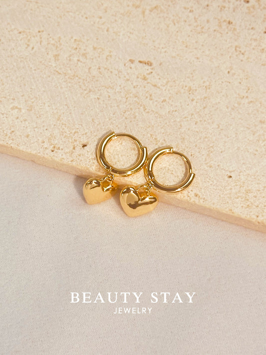 Gold plated versatile earrings-Heart