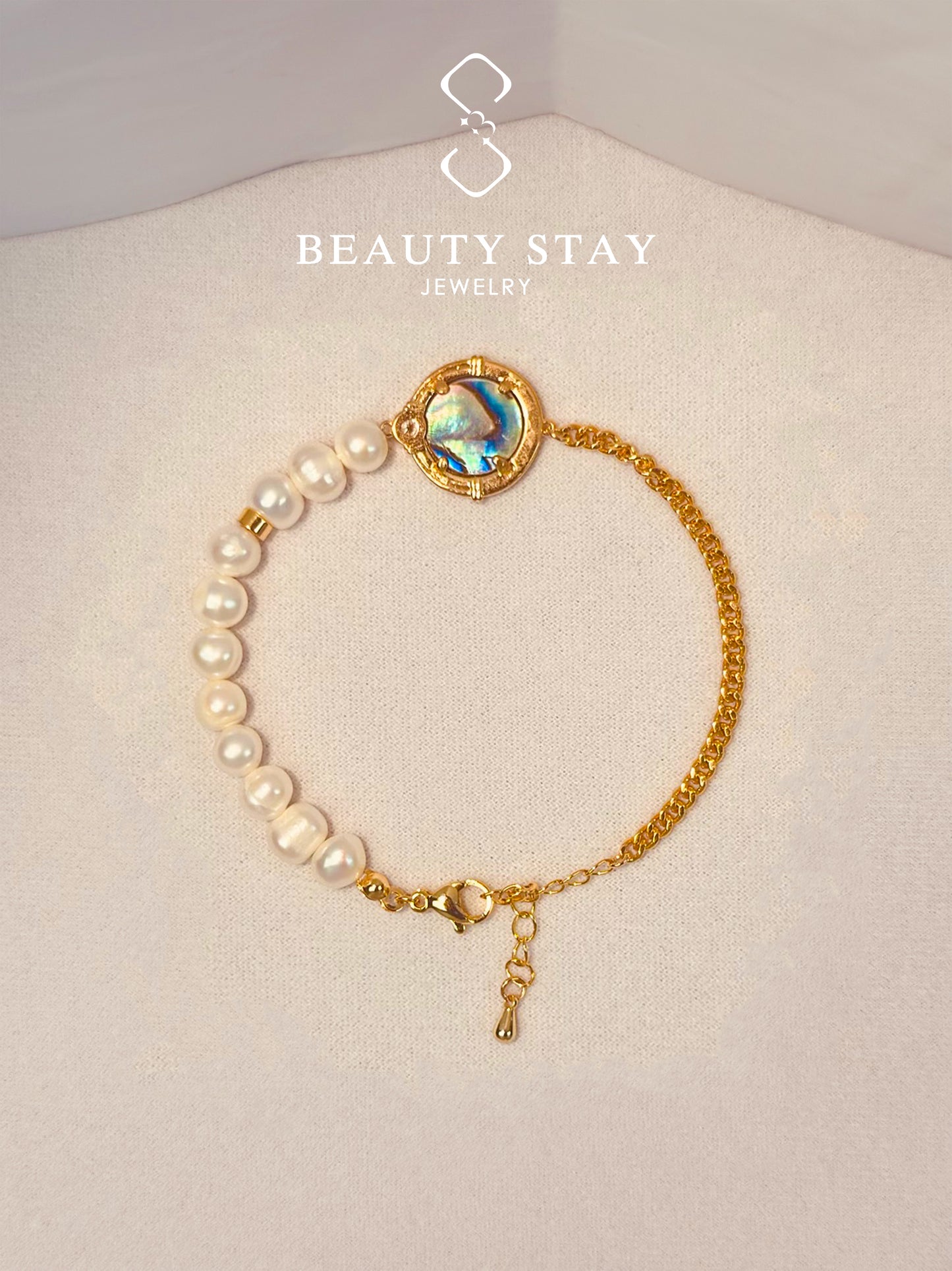 Baroque gold pearl bracelet-Plate