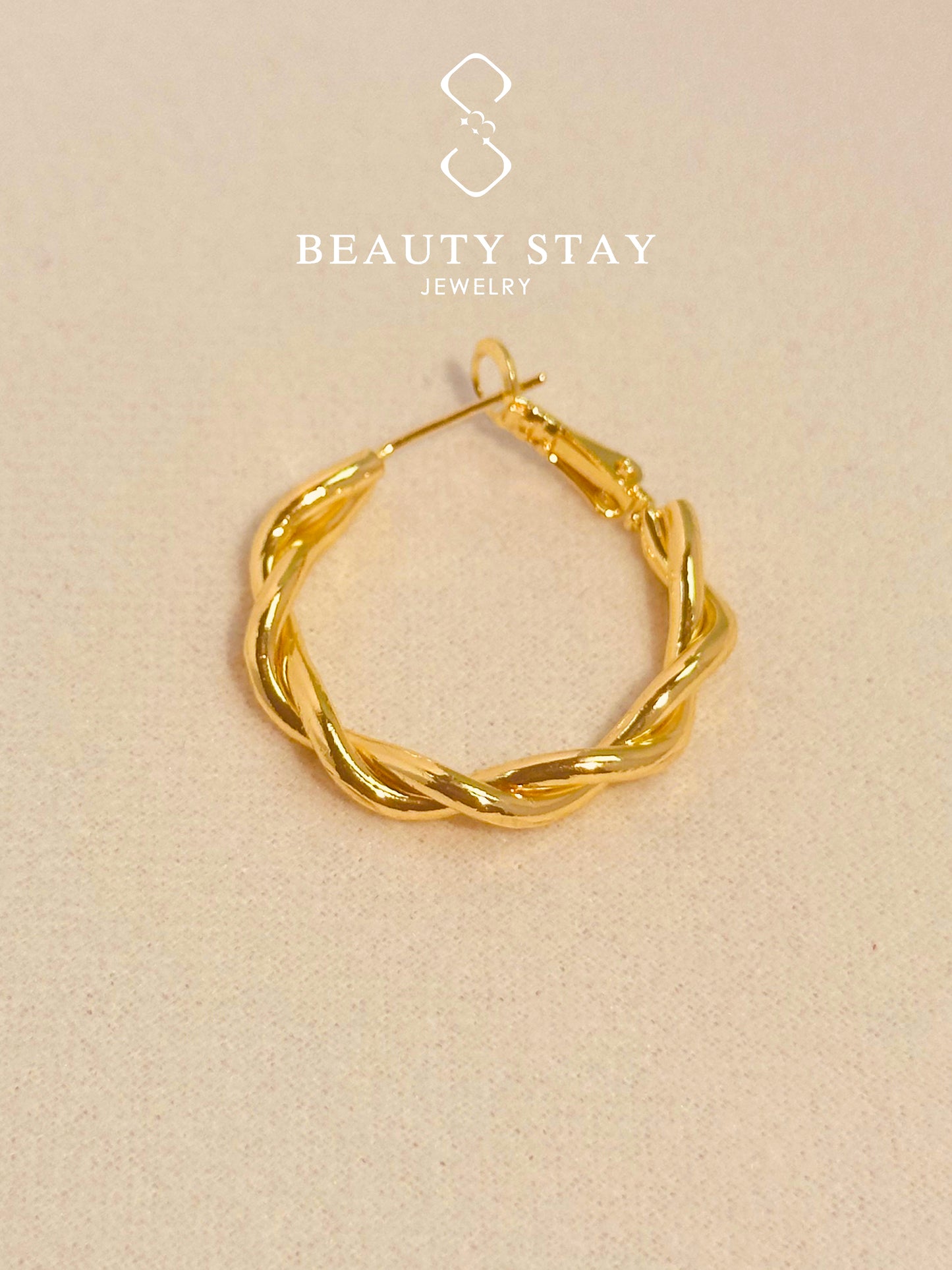 Gold plated versatile earrings-wave