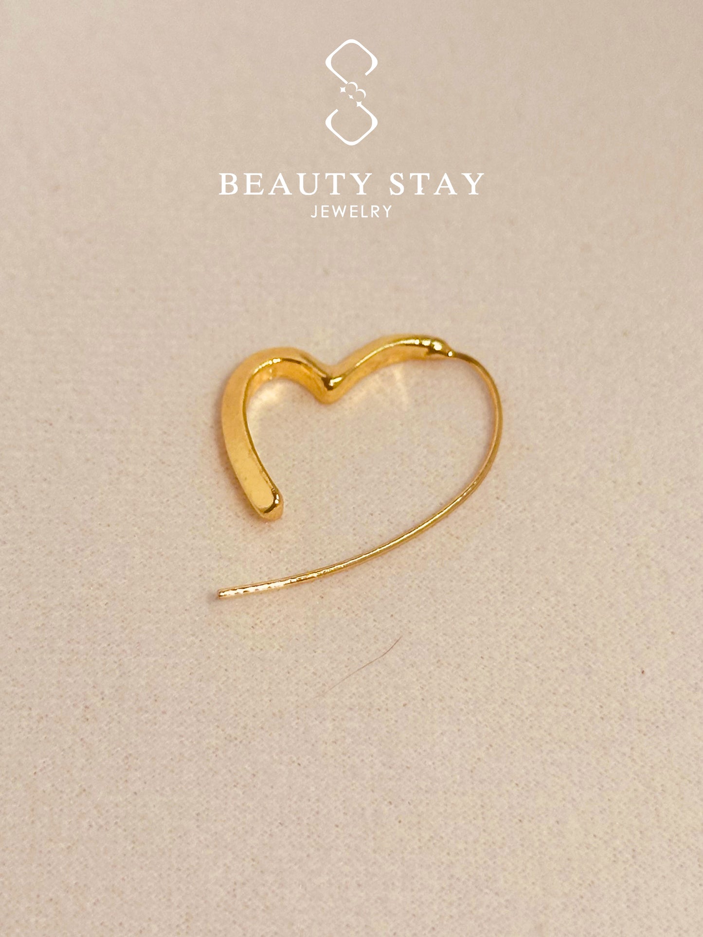 Gold plated versatile earrings-heart