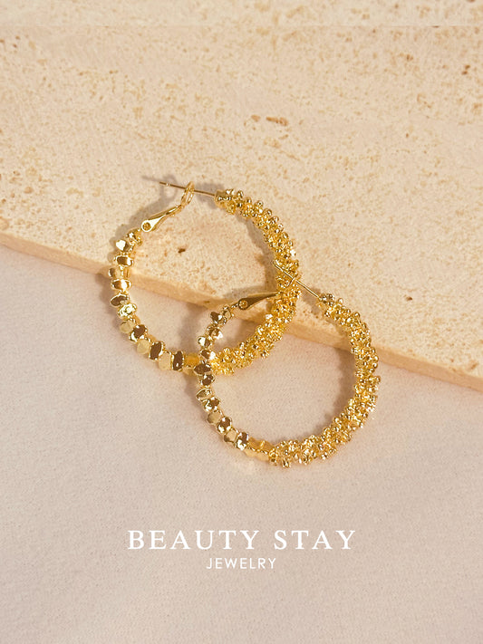 Gold plated versatile earrings