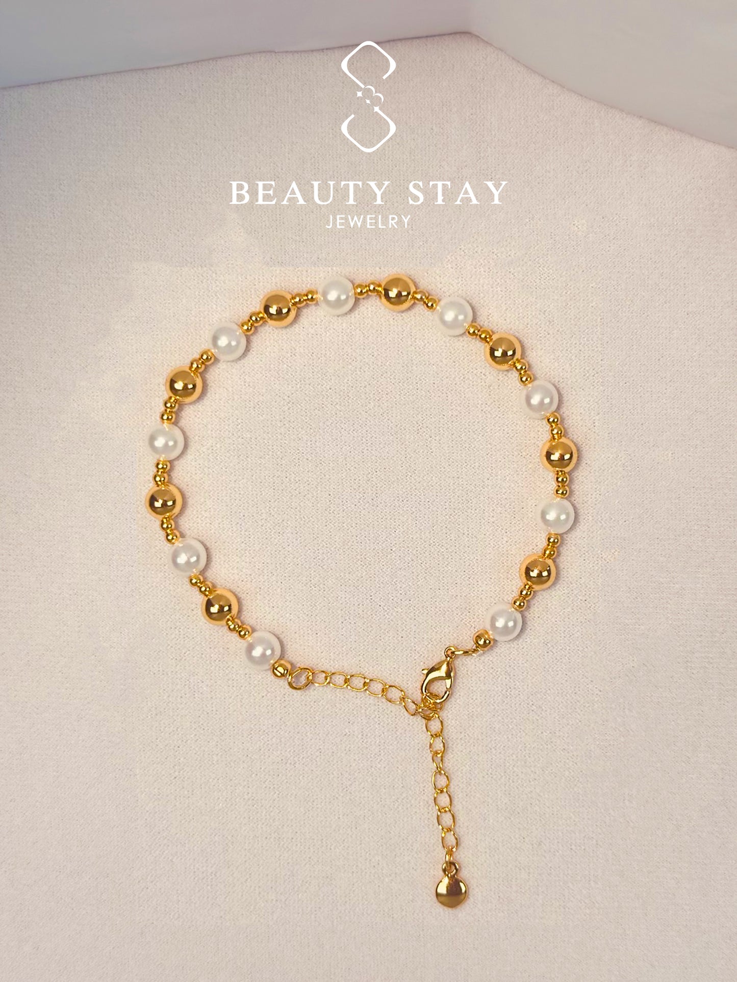 Baroque gold pearl bracelet-ball