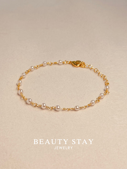 Baroque gold pearl bracelet