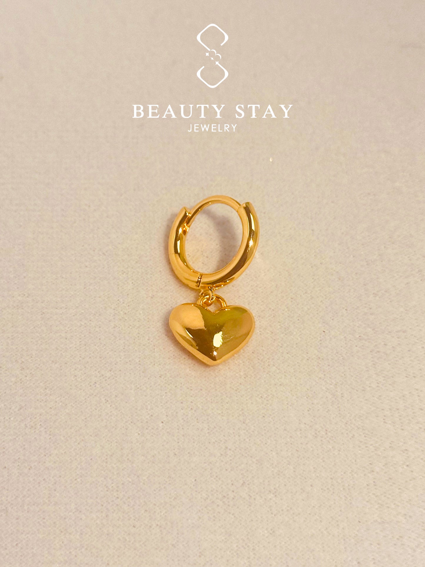 Gold plated versatile earrings-Heart