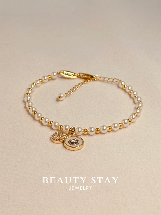 Baroque gold pearl bracelet-Star