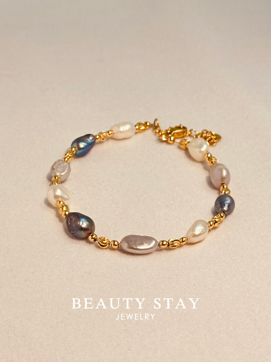 Baroque gold pearl bracelet-color